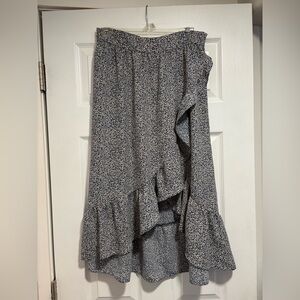 Floral Ruffle Midi Skirt